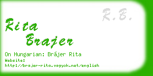 rita brajer business card