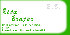 rita brajer business card